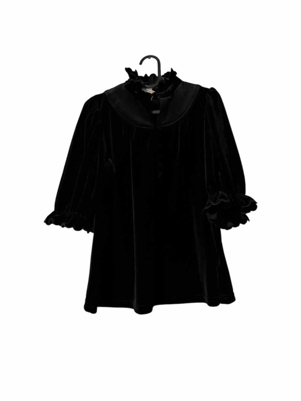 Pomander Place Selena Velvet Blouse In Black Size S - Picture 3 of 7